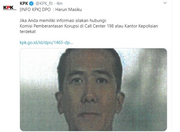 Usai Djoko Tjandra, Polisi Akan Bantu Penangkapan Harun Masiku