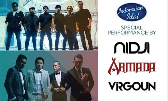 Armada, Nidji dan Virgoun Meriahkan Panggung Spektakuler Show Top 4 Indonesian Idol 