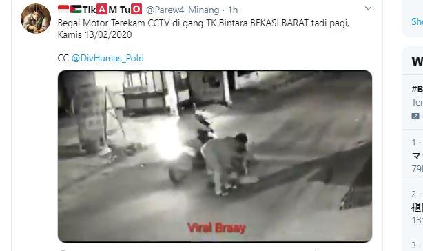 Aksi Begal di Jalan Bintara Jaya Bekasi Viral di Media Sosial