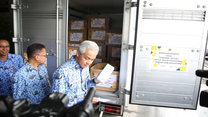 Ganjar Pranowo Akan Terima Bantuan Masker dari China