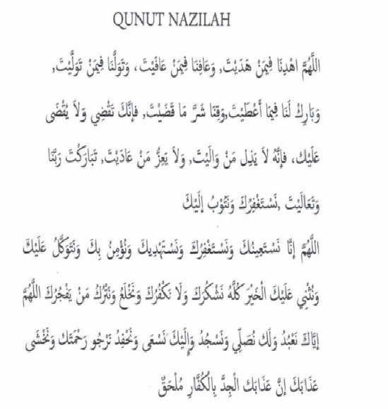 Bacaan Doa Qunut Nazilah Lengkap Tulisan Arab, Latin dan Terjemahannya