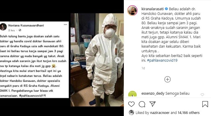 Selebriti Doakan Handoko Gunawan, Dokter Tertua yang Ikut Tangani Virus Korona