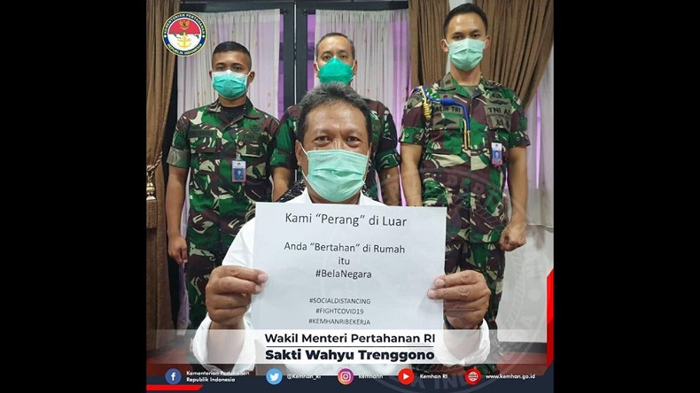 Wamenhan Wahyu Sakti Trenggono: Bertahan di Rumah Itu Bela Negara