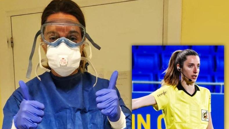 Wasit Perempuan Spanyol Jadi Perawat Bantu Tangani Pasien Corona
