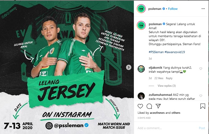 Ini Cara Pemain PSS Sleman Ikut Bantu Penanganan Virus Corona 