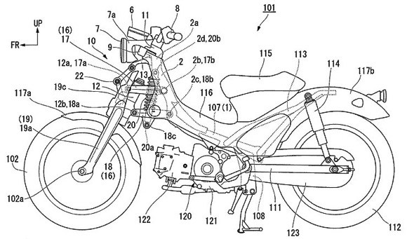 Honda Patenkan Desain Motor Retro Pakai Suspensi Gold Wing