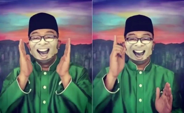  Kocak, Ridwan Kamil Pakai Masker Kain Bibir Syahrini untuk Lawan Corona