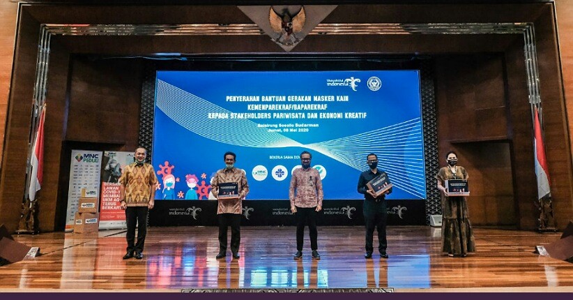 Kemenparekraf dan MNC Peduli Bagikan 100.000 Masker Kain untuk Pelaku Parekraf