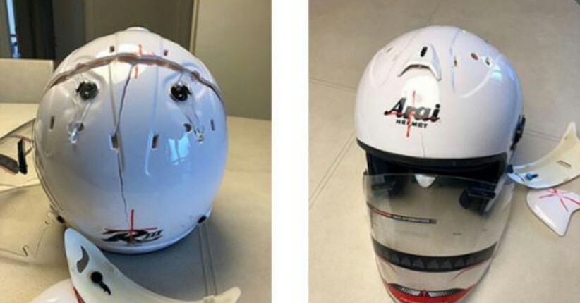 Helm Arai Palsu Ini Terbelah 2 saat Dilakukan Pengujian