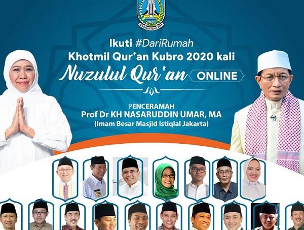 Pemprov Jatim Gelar Nuzulul Quran Online, Khofifah: Akan Ada 2020 Kali Hatam