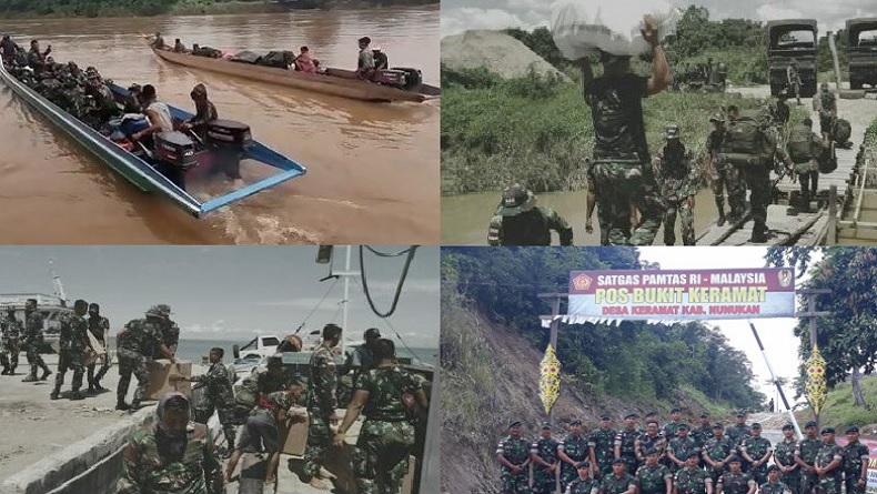 Demi NKRI, Prajurit TNI AD 17,5 Jam Susuri Sungai Kalimantan untuk Jaga Tapal Batas
