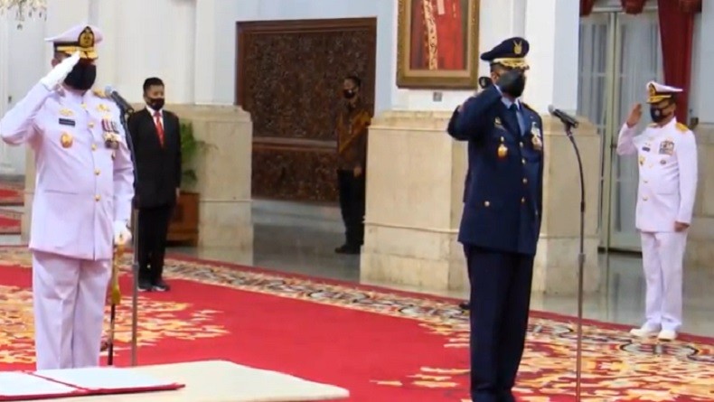 Dilantik Jokowi, Yudo Margono Resmi Jabat KSAL dan Fadjar Prasetyo KSAU