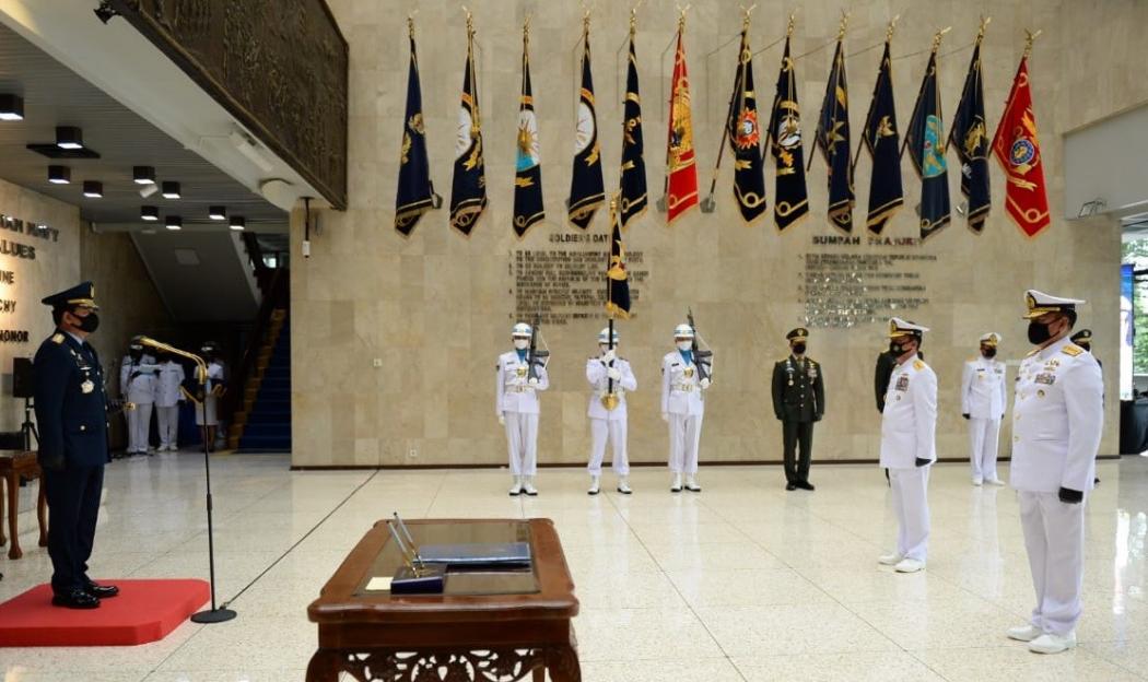 Panglima TNI Marsekal Hadi Tjahjanto Pimpin Sertijab KSAL