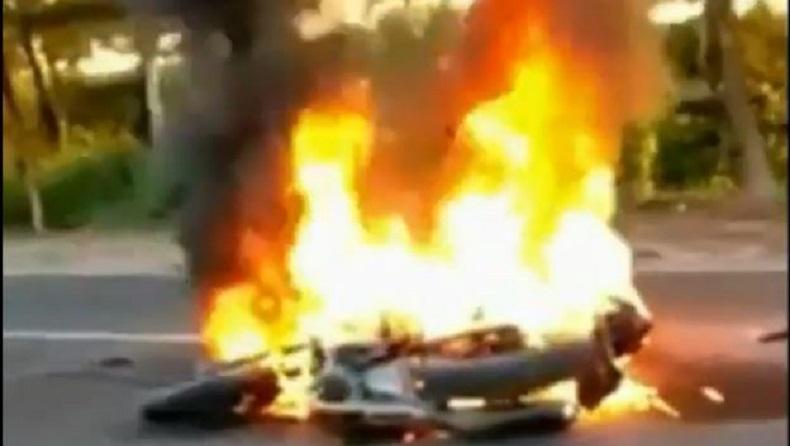 Kecelakaan Maut di Tuban, 1 Orang Tewas dan Sepeda Motor Terbakar