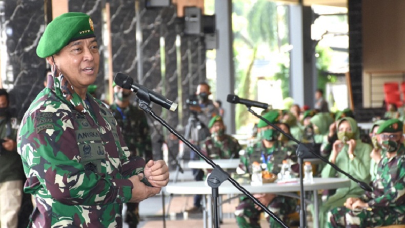 KSAD Jenderal Andika Perkasa Terima Laporan Kenaikan Pangkat 74 Perwira Tinggi TNI AD