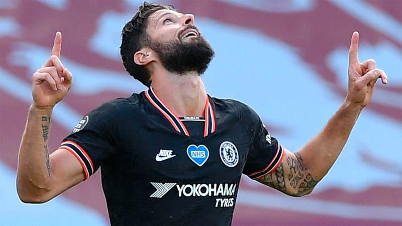 Gol Giroud ke Gawang Aston Villa Bawa Chelsea Jauhi Kejaran MU