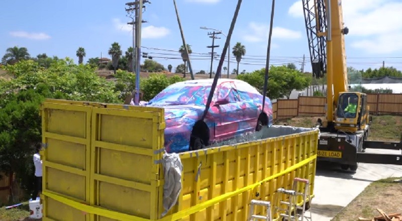 Unik, Youtuber Ini Cat Honda Civic dengan Cara Dicelup