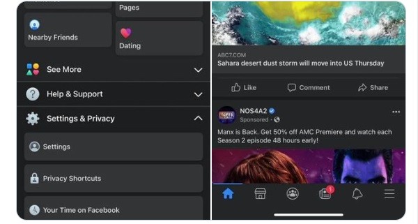 Facebook Mulai Luncurkan Fitur Mode Gelap bagi Pengguna iOS