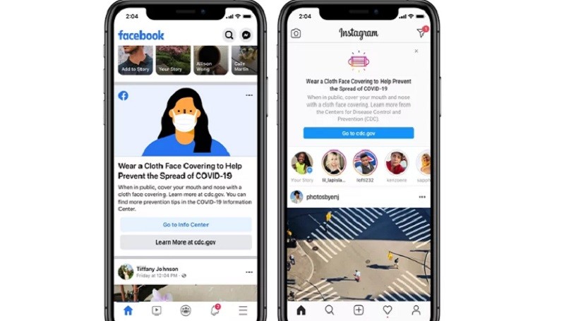 Facebook dan Instagram Akan Ingatkan Pengguna untuk Gunakan Masker