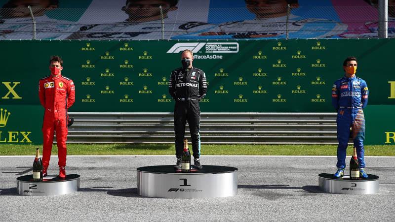 Hasil F1 GP Austria: Bottas Menang Balapan Pertama 2020, Hamilton Kena Penalti