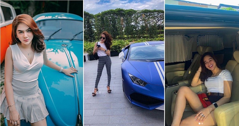 Potret Seksi Artis FTV Hana Hanifah Bersama Sejumlah Mobil