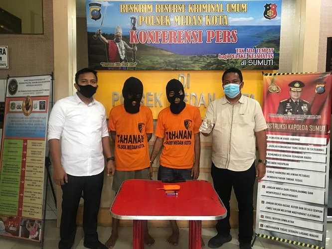 Nyabu di Taman Teladan Medan, 2 Pemuda Ditangkap Polisi