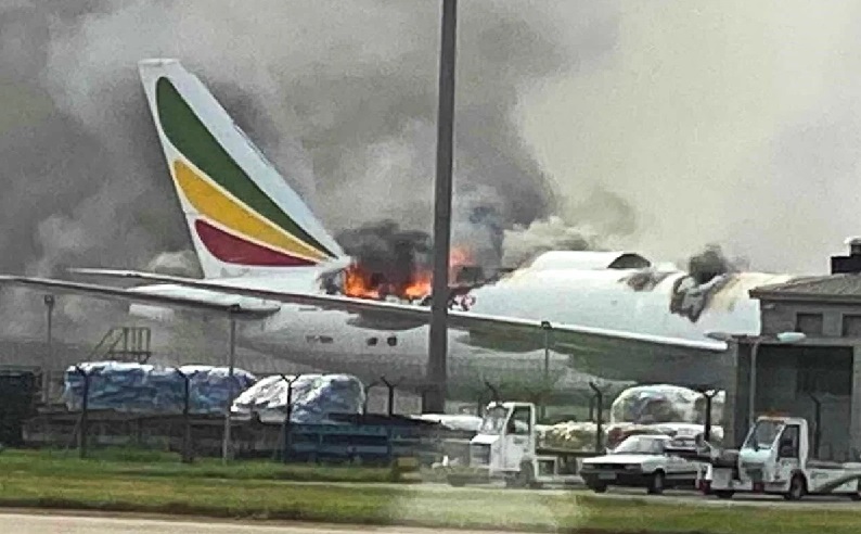  Bersiap Terbang ke Cile, Pesawat Kargo Milik Ethiopia Terbakar di Bandara Shanghai
