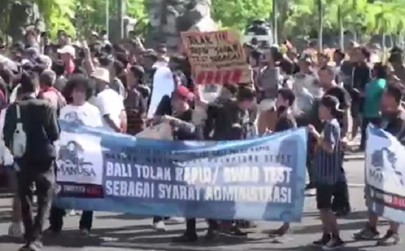 Polisi: Demo Menolak Tes Corona di Bali Langgar Protokol Kesehatan