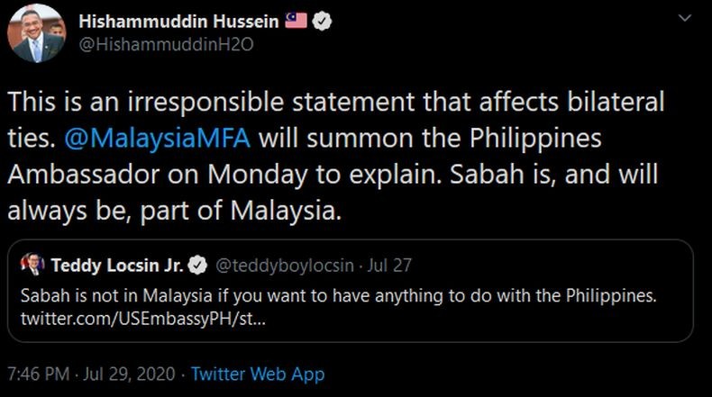 Menlu Malaysia dan Filipina Cekcok di Twitter Gara-Gara Klaim Kepemilikan Sabah