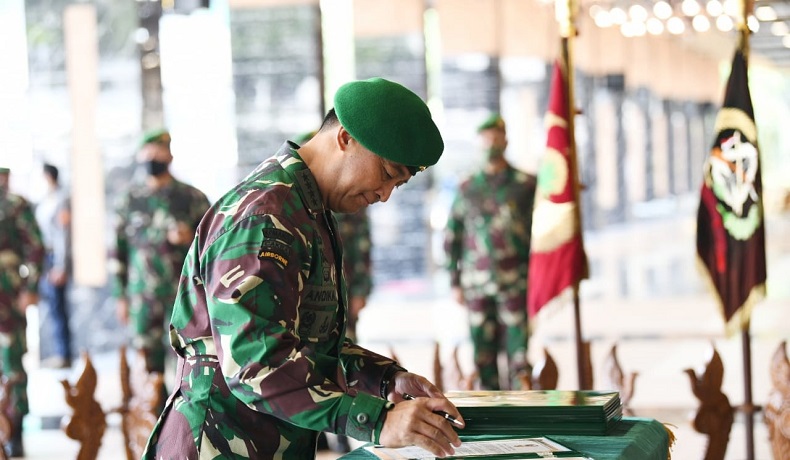 KSAD Jenderal TNI Andika Perkasa Pimpin Sertijab Pangdam II/Sriwijaya