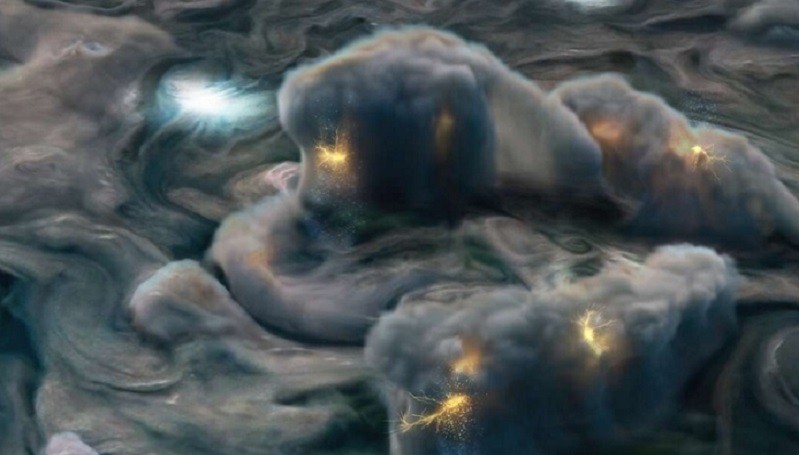 Kilatan Petir Aneh Terlihat di Awan Jupiter