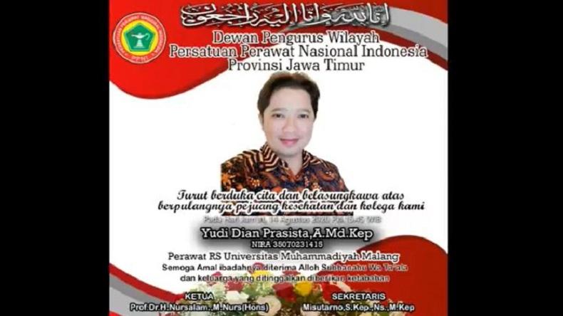 1 Lagi Perawat di Jatim Gugur akibat Covid-19, Jumlah Total 21 Orang