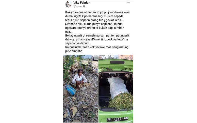 Viral Sepeda Ontel Nenek di Bantul Dicuri saat Cari Rumput, Netizen: Ora Due Ati