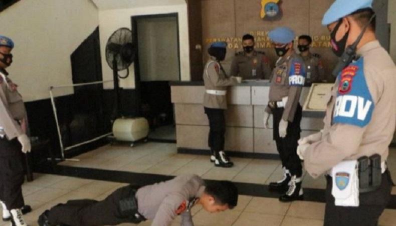 Anggota Polda Kalsel Dihukum Push Up akibat Langgar Protokol Kesehatan