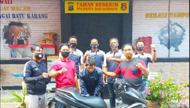 Pria di Banjarmasin Curi Motor Teman Usai Makan Bersama