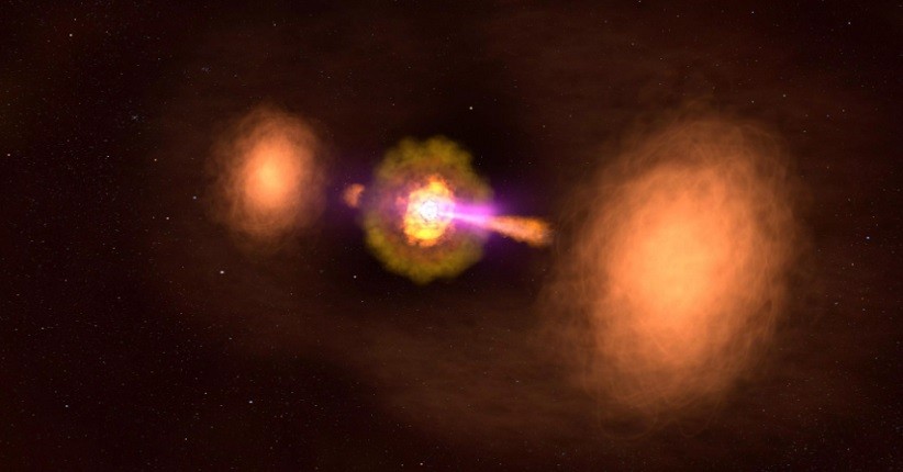 NASA Temukan Galaksi Aktif Mirip Pesawat Star Wars TIE Fighter