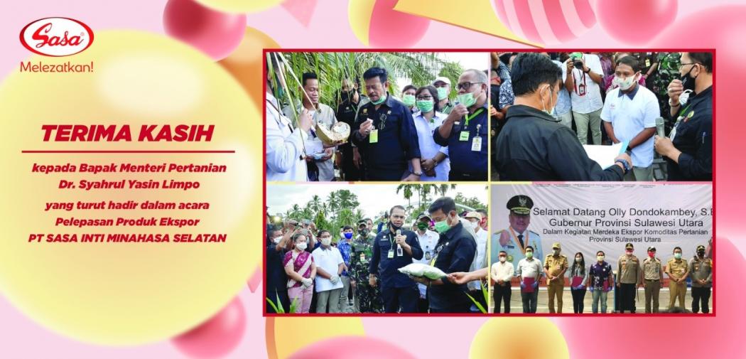 Berkarya di Tengah Pandemi, PT Sasa Inti Bersama Mentan Lepas Produk Ekspor Santan dan Tepung Kelapa 