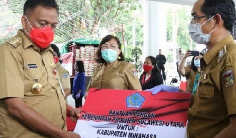 Gubernur Olly Dondokambey Salurkan 60 Ton Beras untuk Warga Terdampak Covid-19