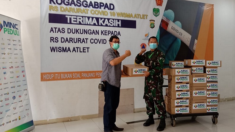 MNC Peduli Salurkan Minuman dan Makanan Ringan kepada RS Darurat Wisma Atlet