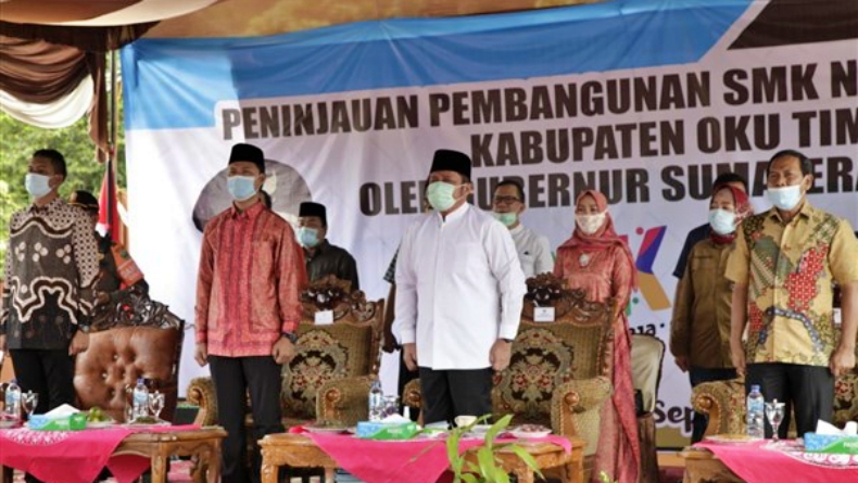 Tinjau Pembangunan, Herman Deru Ingin SMKN Batumarta Jadi Sekolah Percontohan