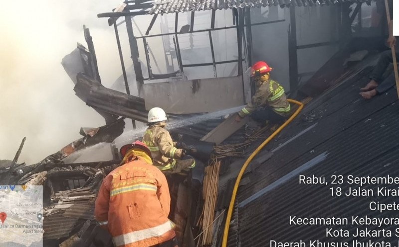 Kebakaran Rumah Tinggal di Cipete Utara Jaksel, 17 Mobil Damkar Dikerahkan