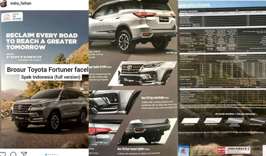 Toyota Fortuner Facelift Segara Mengaspal di Indonesia, Brosur Sudah Beredar