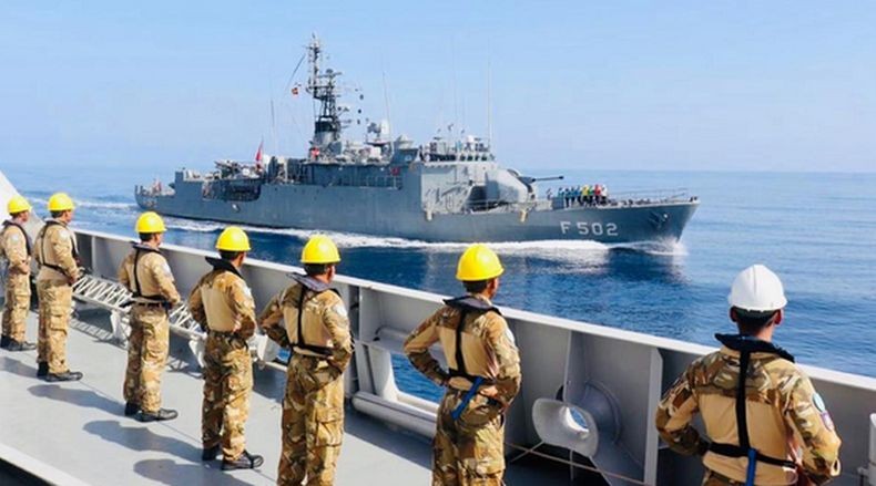 Lagi, KRI Sultan Hasanuddin Latihan Bersama Kapal Perang Turki di Laut Mediterania