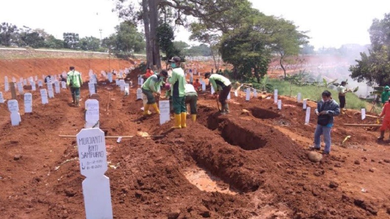 PSBB Jakarta Diperketat, Jumlah Jenazah Dimakamkan di TPU Pondok Ranggon Berkurang