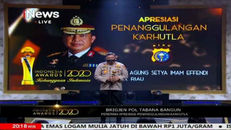 Gigih Tangani Karhutla, Polda Riau Diganjar Indonesia Awards 2020