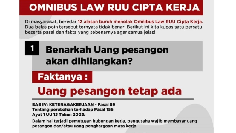 Beredar Hoaks Omnibus Law UU Cipta Kerja, Ini Faktanya
