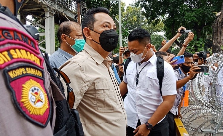 Kabareskrim, Kapolda Metro dan Pangdam Jaya Pantau Langsung Aksi Omnibus Law