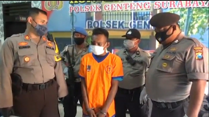 Rampas Motor Pengemudi Ojek Online, Begal di Surabaya Nyaris Tewas Dihajar Massa