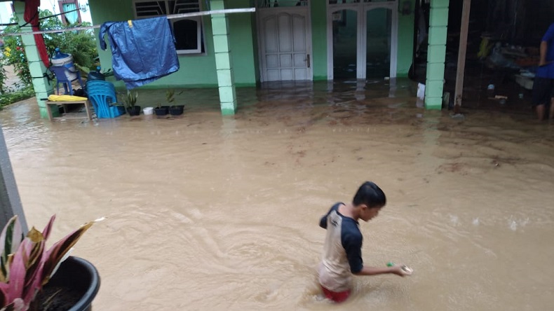 Hujan Deras sejak Siang, Pangkalpinang Kembali Dikepung Banjir