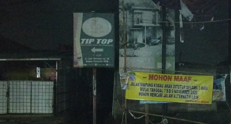 Perbaikan, Jalan Simpang Kodau Jati Asih Ditutup